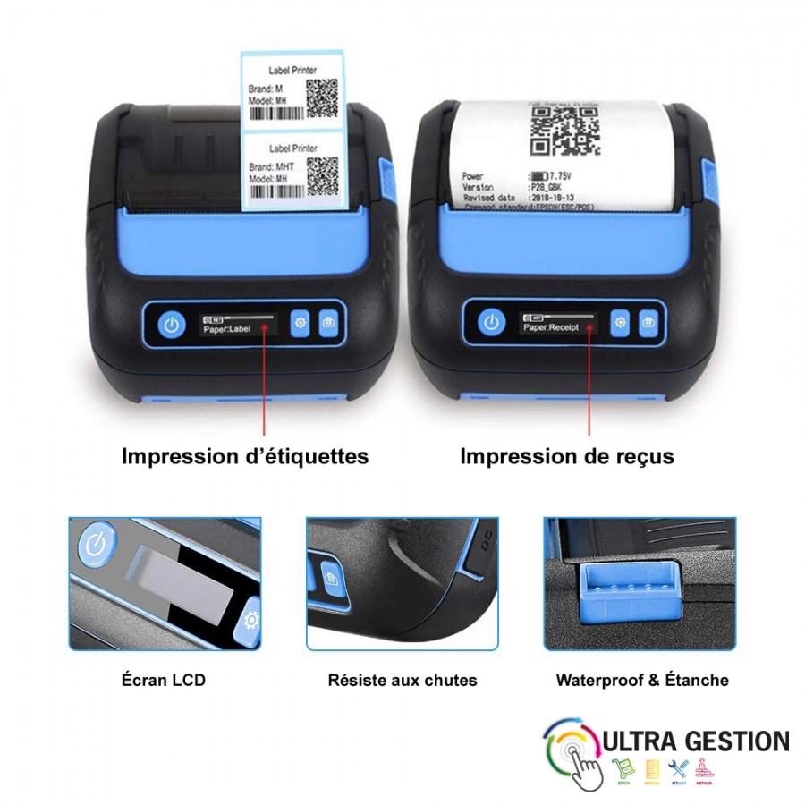 Portable Mini Imprimante Thermique Étiquettes Imprimantes